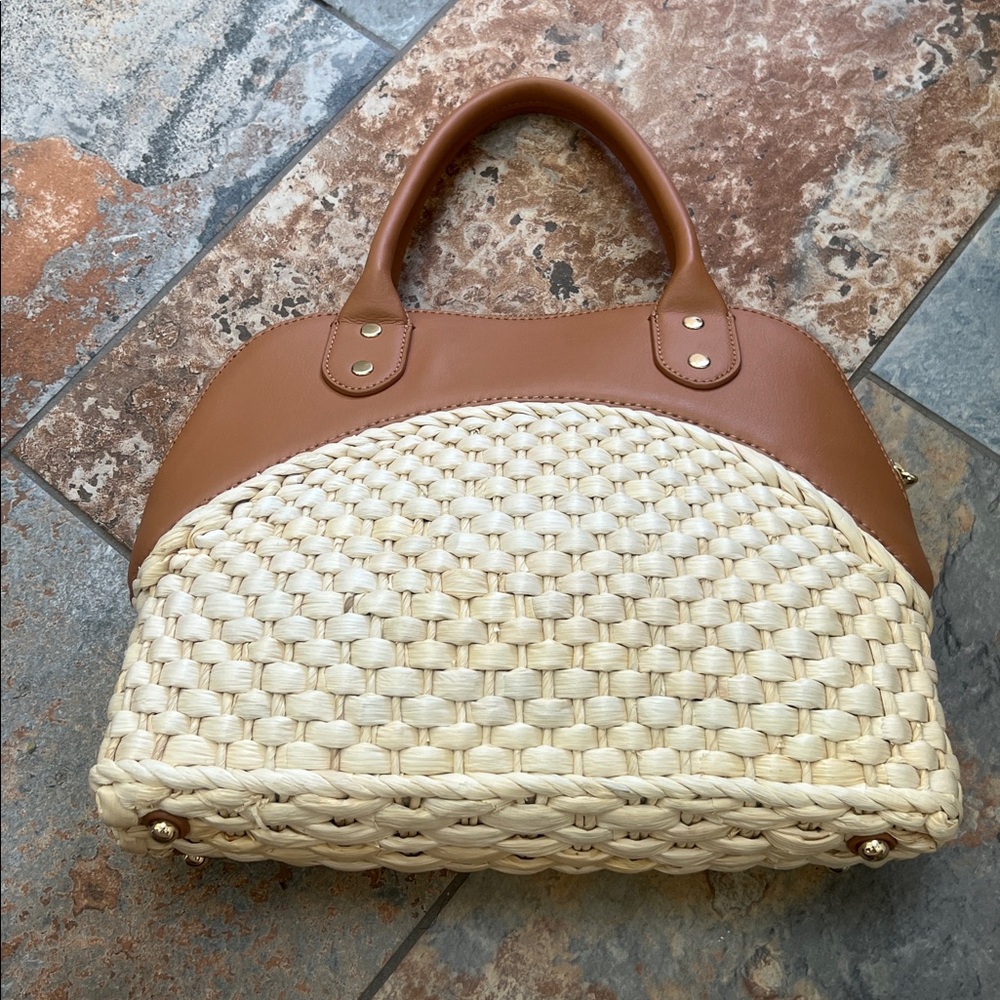 Talbots Tan and Cream Woven Bag